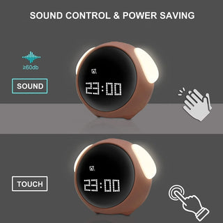 Kawaii Friend Cute Digital Alarm Clock for Kids with LED Display & Night Light