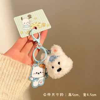 Kawaii Plush Keychains – Animal & Food Bag Charms