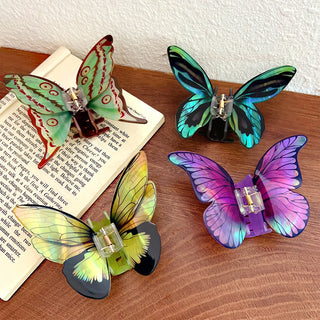 Iridescent Butterfly Hair Claw Clip