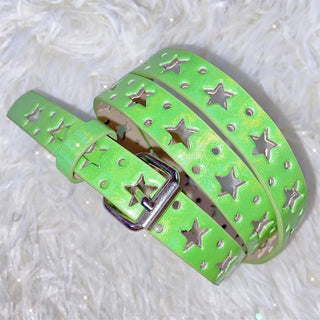 Y2K Pentagram Star Faux Leather Belt