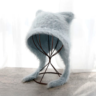Fluffy Cat Ear Winter Hat – Faux Fur Warm Beanie