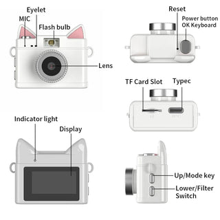 Mini-U Cat Keychain Digital Camera
