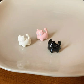 Curled-Tail Cat Clip-On Earring