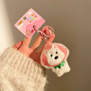 Kawaii Plush Keychains – Animal & Food Bag Charms