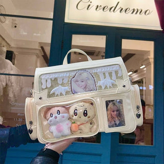 Y2K Kawaii Ita Crossbody Bag – Transparent Pocket Display Shoulder Bag