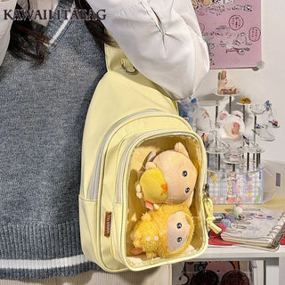 Kawaii ITA Bag – Japanese Plushie Doll Display Backpack & Crossbody Bag with Transparent Window