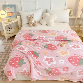 Cosy Garden Printed Flannel Blanket