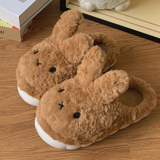 Bunny Plush Cotton Slippers – Kawaii Winter Non-Slip Warm Home Shoes