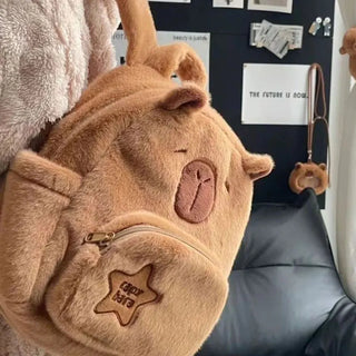 Kawaii Capybara Plush Backpack