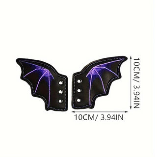 Bat Wing Shoe Charms – 1 Pair PU Sneaker & Skate Boot Decorations for Girls, Punk Emo Style