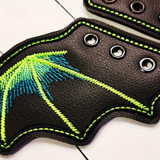 Bat Wing Shoe Charms – 1 Pair PU Sneaker & Skate Boot Decorations for Girls, Punk Emo Style