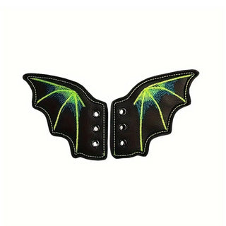 Bat Wing Shoe Charms – 1 Pair PU Sneaker & Skate Boot Decorations for Girls, Punk Emo Style
