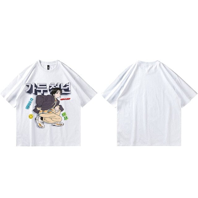 Be fearless Korean Printed tee White XL Fashion The Kawaii Shoppu