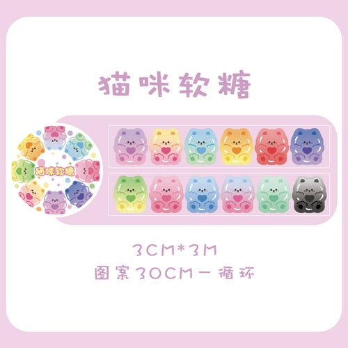 Bear Rabbit Fantasia Series Sticker Roll E Stationery by The Kawaii Shoppu | The Kawaii Shoppu