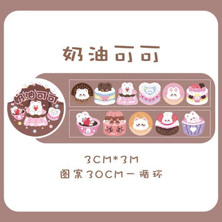Bear Rabbit Fantasia Series Sticker Roll H Stationery by The Kawaii Shoppu | The Kawaii Shoppu