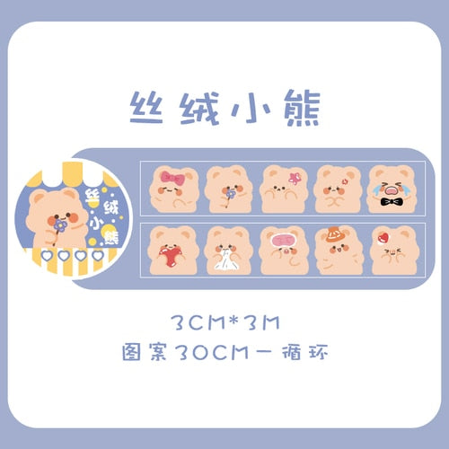 Bear Rabbit Fantasia Series Sticker Roll J Stationery by The Kawaii Shoppu | The Kawaii Shoppu