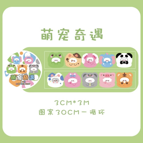 Bear Rabbit Fantasia Series Sticker Roll L Stationery by The Kawaii Shoppu | The Kawaii Shoppu