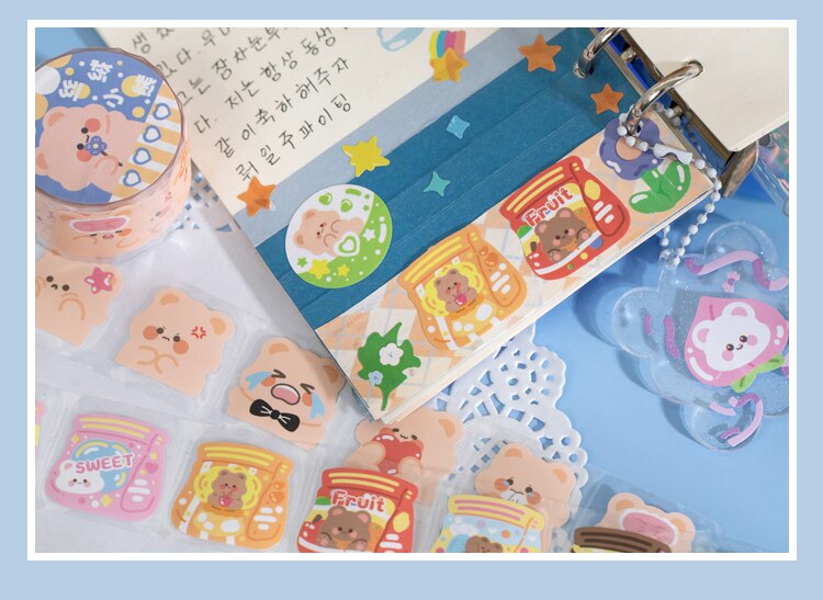 Bear Rabbit Fantasia Series Sticker Roll Stationery by The Kawaii Shoppu | The Kawaii Shoppu