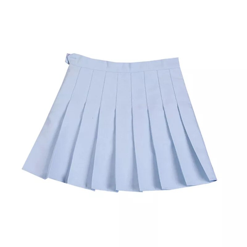 Blue Kawaii Cute Tennis Pleated Mini Skirt blue1 XS Clothing and Accessories by The Kawaii Shoppu | The Kawaii Shoppu