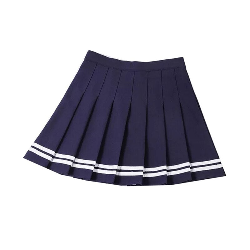 Blue Kawaii Cute Tennis Pleated Mini Skirt blue2 XS Clothing and Accessories by The Kawaii Shoppu | The Kawaii Shoppu
