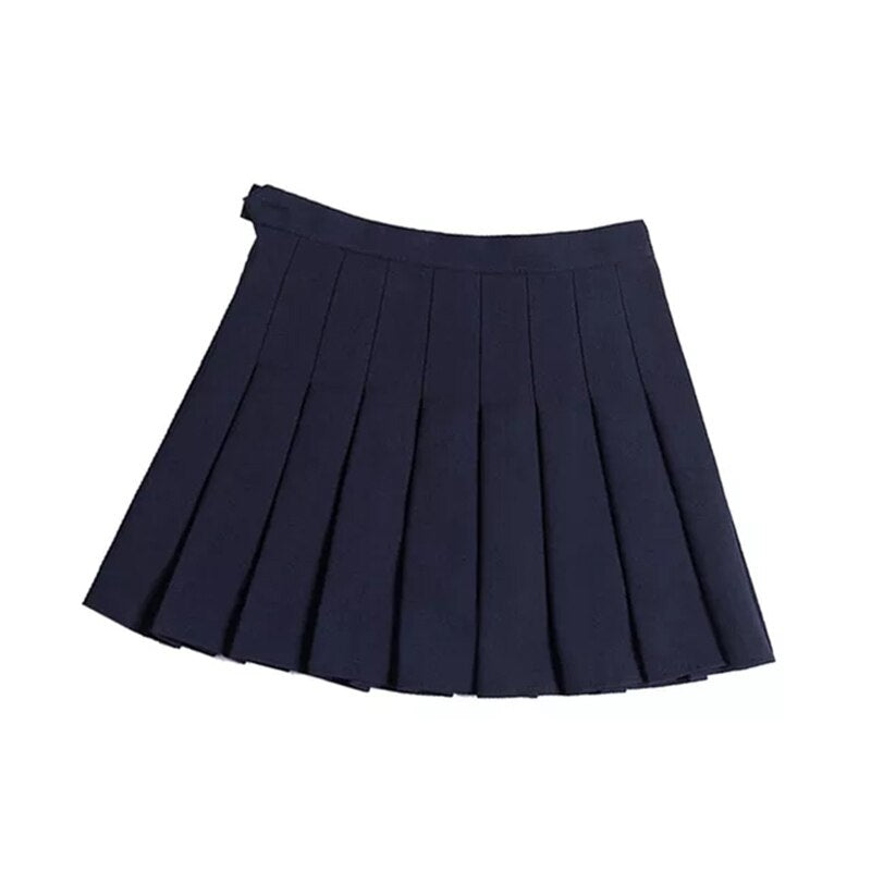 Blue Kawaii Cute Tennis Pleated Mini Skirt blue9 XS Clothing and Accessories by The Kawaii Shoppu | The Kawaii Shoppu
