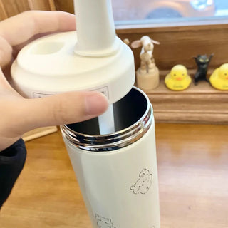 Bubble Meow – 850ml Cat Thermal Bottle with Straw Lid