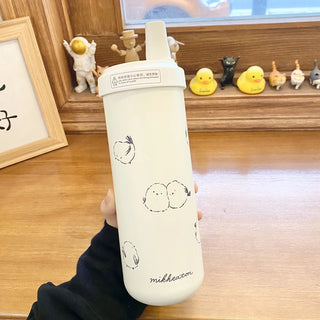 Bubble Meow – 850ml Cat Thermal Bottle with Straw Lid