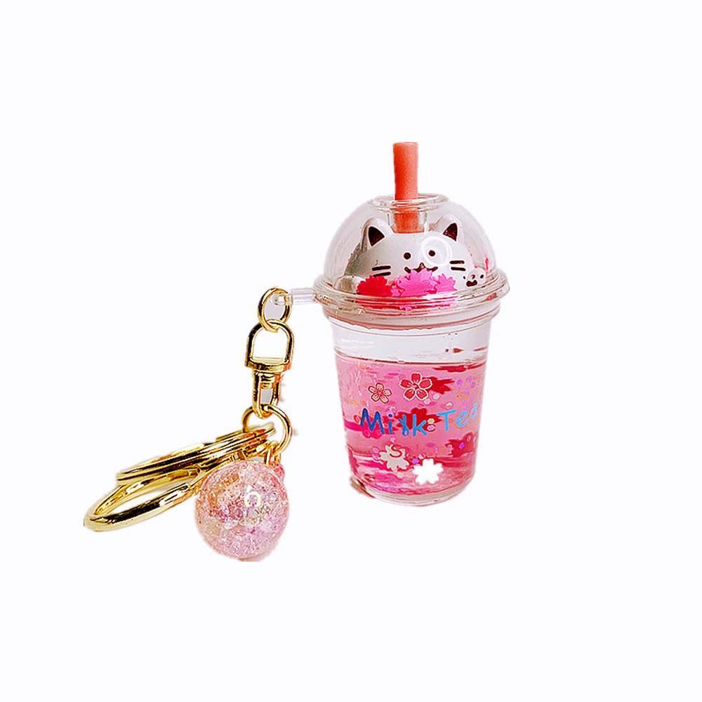 Bubble Tea Boba Cat Liquid Keychain Toy by The Kawaii Shoppu | The Kawaii Shoppu