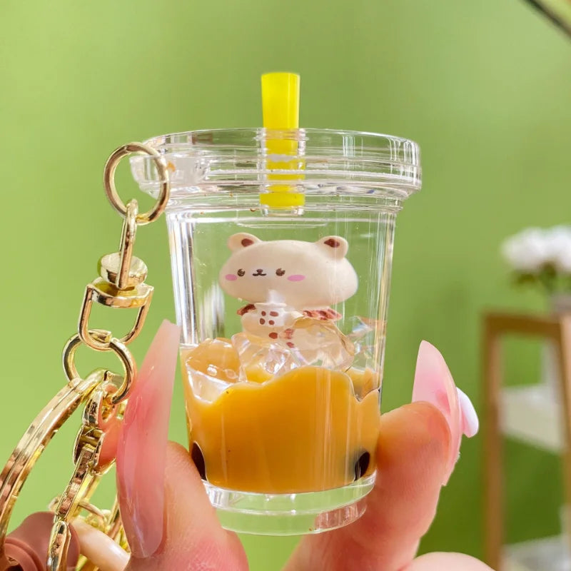 Bubble Tea Floating Boba Keychain Accessories by The Kawaii Shoppu | The Kawaii Shoppu