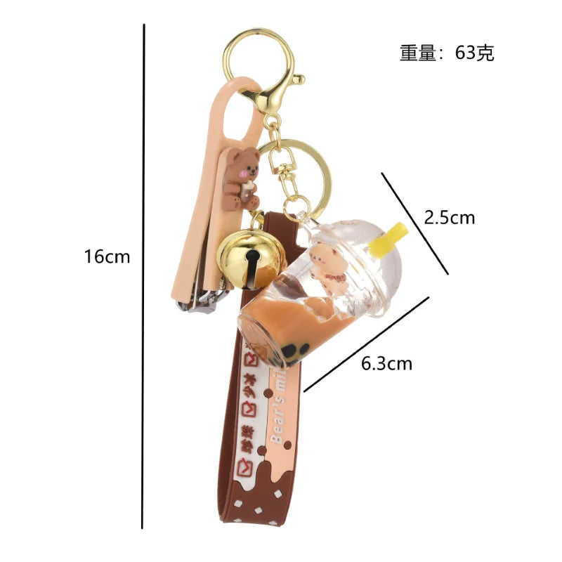 Bubble Tea Floating Boba Keychain Accessories by The Kawaii Shoppu | The Kawaii Shoppu