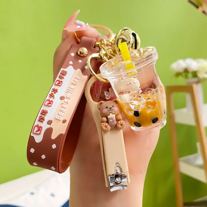 Bubble Tea Floating Boba Keychain Accessories by The Kawaii Shoppu | The Kawaii Shoppu