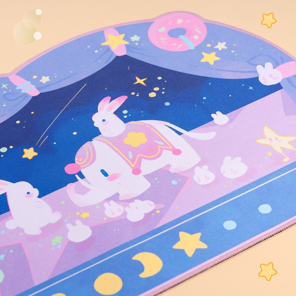 Bunny Circus Moon Extra Large Desk Mouse Pad Home Decor by The Kawaii Shoppu | The Kawaii Shoppu