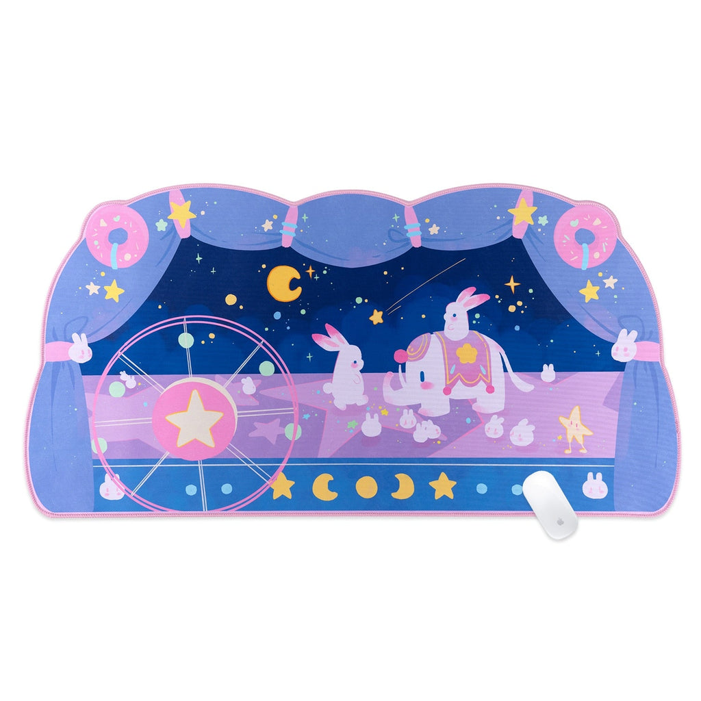 Bunny Circus Moon Extra Large Desk Mouse Pad Home Decor by The Kawaii Shoppu | The Kawaii Shoppu