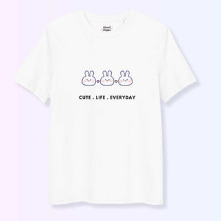 Bunny Cute Life - Kawaii Cotton Tee S by The Kawaii Shoppu | The Kawaii Shoppu