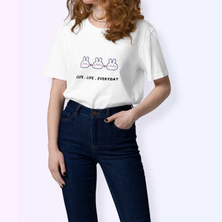 Bunny Cute Life - Kawaii Cotton Tee by The Kawaii Shoppu | The Kawaii Shoppu