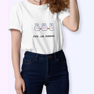 Bunny Cute Life - Kawaii Cotton Tee by The Kawaii Shoppu | The Kawaii Shoppu