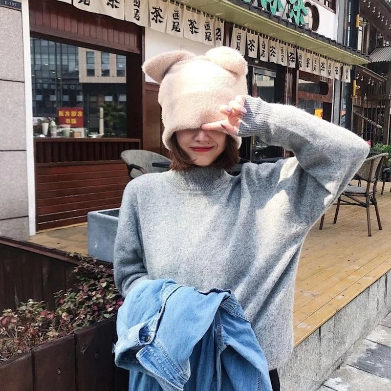 Bunny Ears Cozy Cashmere Hat Clothing and Accessories by The Kawaii Shoppu | The Kawaii Shoppu