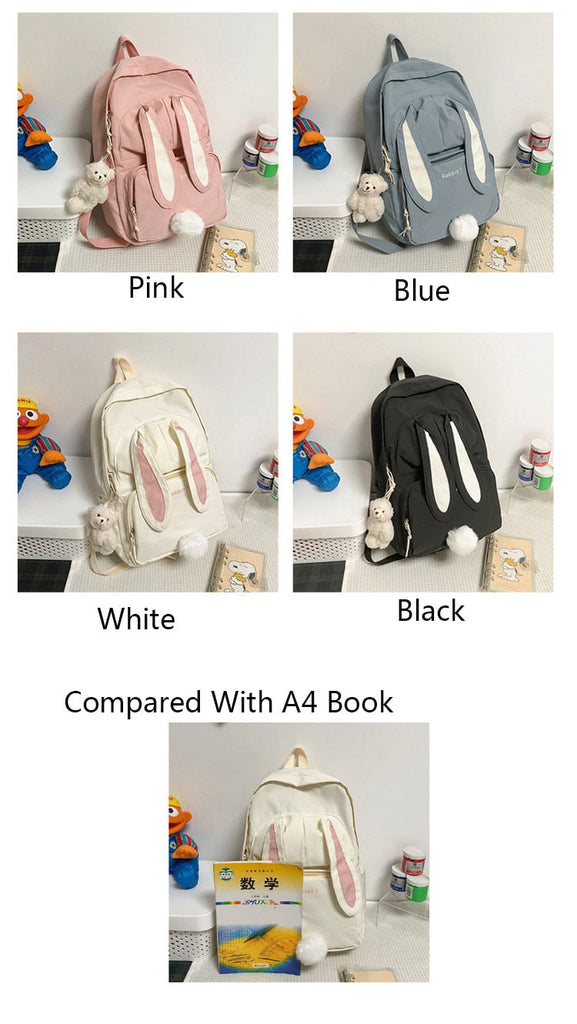 Bunny Ears Kawaii BackPack With Pendant Bags by The Kawaii Shoppu | The Kawaii Shoppu