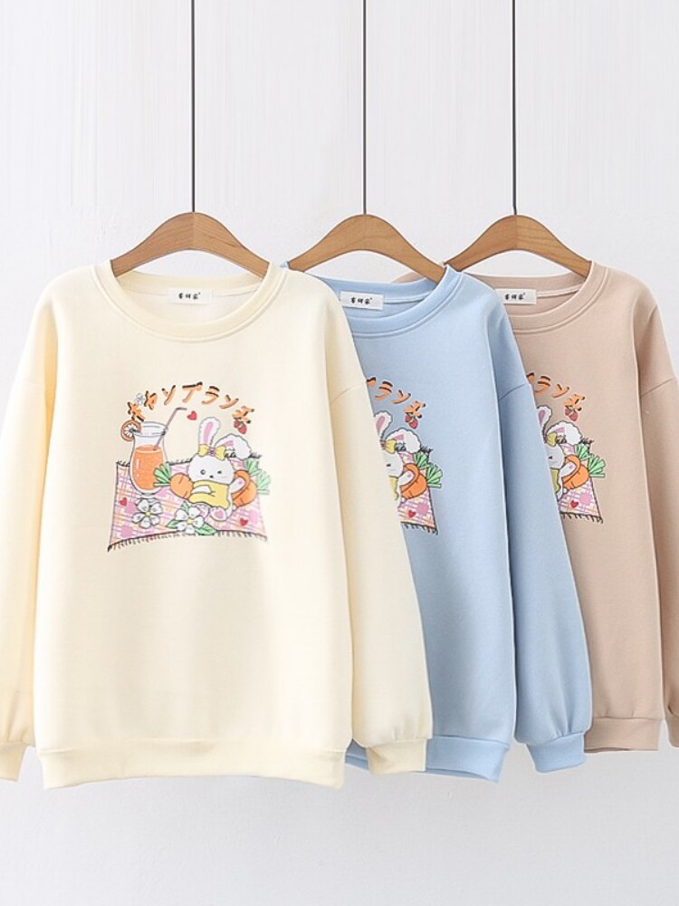 Bunny Picnic Kawaii Sweater Clothing and Accessories by The Kawaii Shoppu | The Kawaii Shoppu