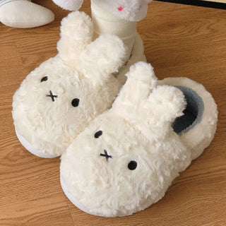 Bunny Plush Cotton Slippers – Kawaii Winter Non-Slip Warm Home Shoes