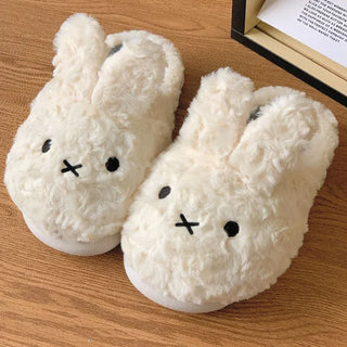 Bunny Plush Cotton Slippers – Kawaii Winter Non-Slip Warm Home Shoes