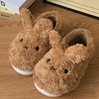 Bunny Plush Cotton Slippers – Kawaii Winter Non-Slip Warm Home Shoes