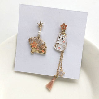 Calico Blossom Cat Earrings Accessory The Kawaii Shoppu