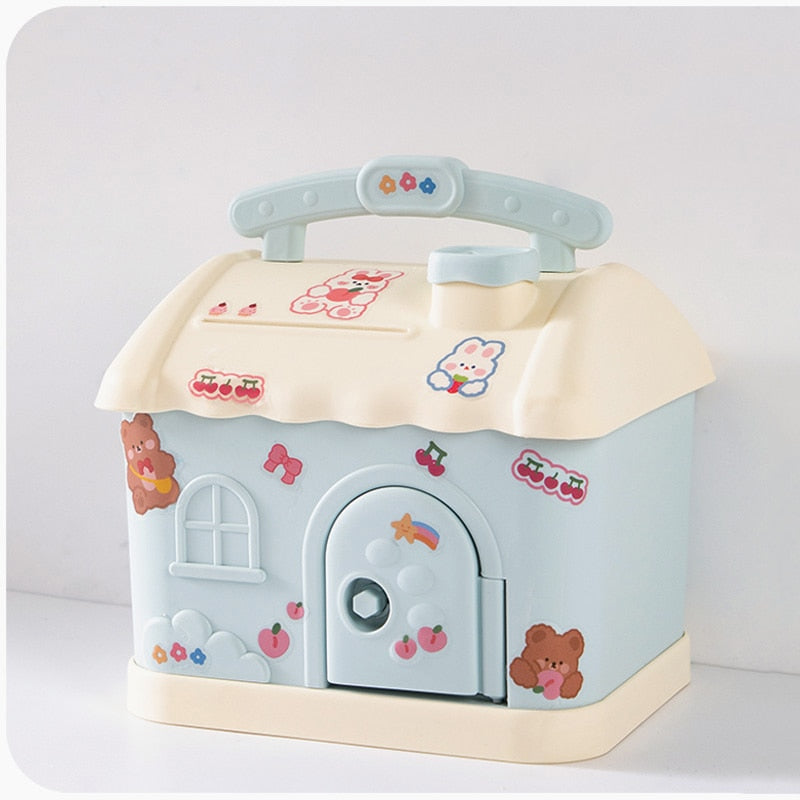 Candy Cute House Piggy Bank Money Box Blue B Home Decor by The Kawaii Shoppu | The Kawaii Shoppu