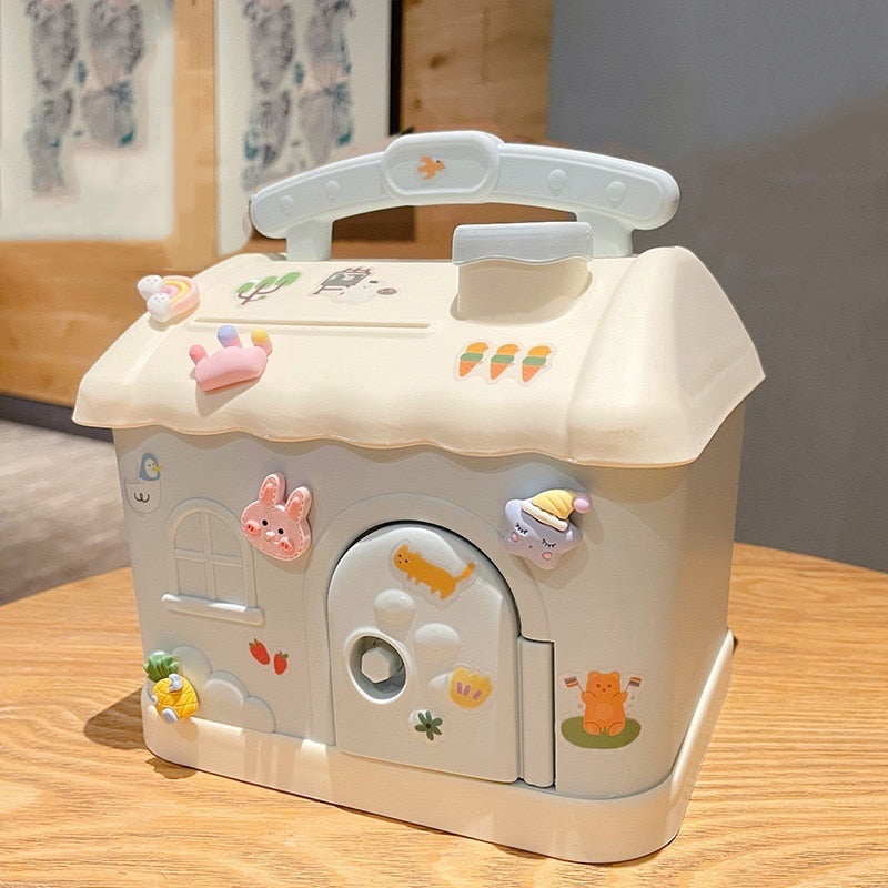 Candy Cute House Piggy Bank Money Box Blue E Home Decor by The Kawaii Shoppu | The Kawaii Shoppu