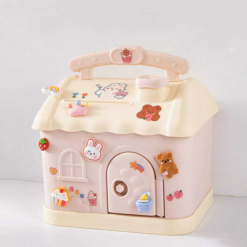 Candy Cute House Piggy Bank Money Box Pink C Home Decor by The Kawaii Shoppu | The Kawaii Shoppu