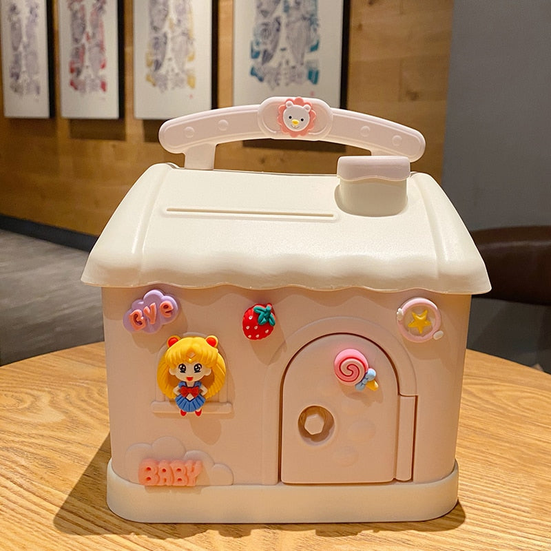 Candy Cute House Piggy Bank Money Box Pink E Home Decor by The Kawaii Shoppu | The Kawaii Shoppu