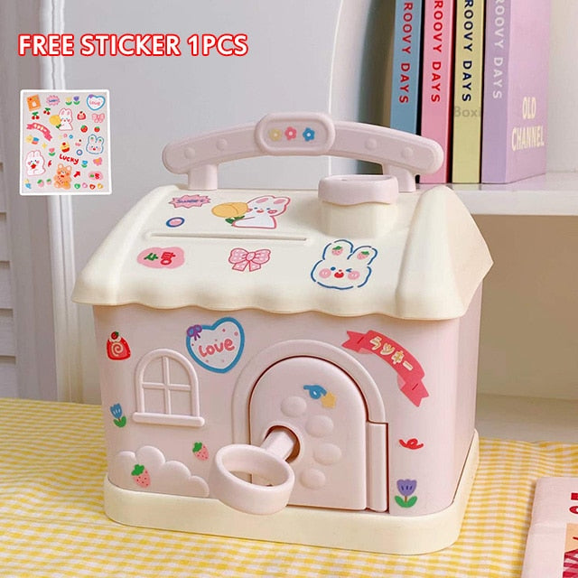 Candy Cute House Piggy Bank Money Box Pink G Home Decor by The Kawaii Shoppu | The Kawaii Shoppu