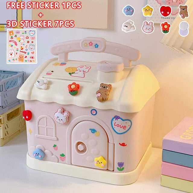 Candy Cute House Piggy Bank Money Box Pink H Home Decor by The Kawaii Shoppu | The Kawaii Shoppu