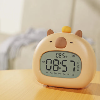 Capybara Bedside LED Digital Alarm Clock Yellow Electrical by The Kawaii Shoppu | The Kawaii Shoppu